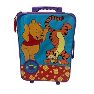 Vintage Winnie the Pooh Luggage Suitcase Carry on Bag Toddler Overnight Bag
